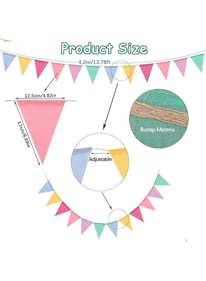 3 strips of 12 colored triangular flags,banners suitable for weddings and birthday parties - Image 2